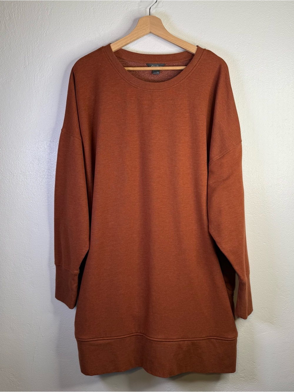 Eddie Bauer Women's Cozy Camp Sweatshirt Tunic Crew Neck in Shade Spice Size 2X
